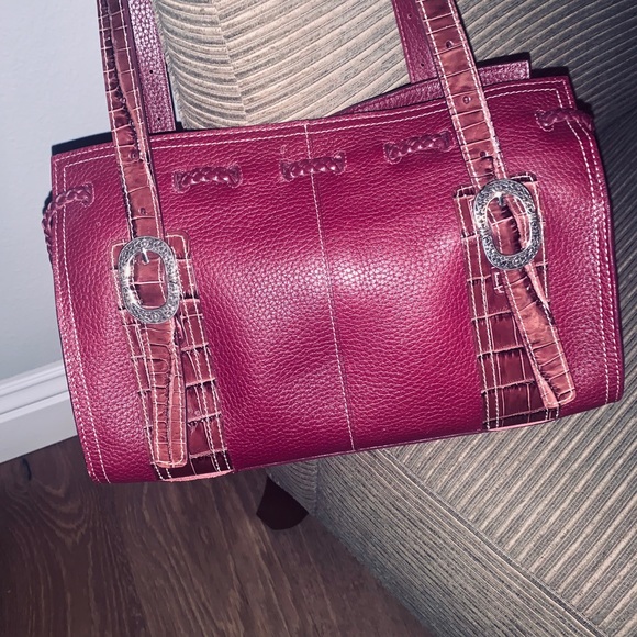 Wine color leather Brighton Handbag - Picture 6 of 8